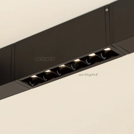 Линейный настенно-потолочный светильник LED CLIP-38-LASER-S171-6W Warm3000 (BK, 36 deg, 24V) (Arlight, IP40 Металл) 026839