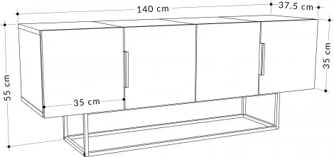 Тумба под ТВ TONTINI TV STAND LEVE (ЛДСП,Дерево,ЛДСП/Белый,Бежевый) арт.LEV00488