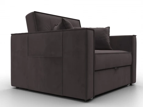 Кресло-кровать Лига-104 (80) (ЛДСП,Брус,Фанера,Велюр/Коричневый) Лига Диванов 134856