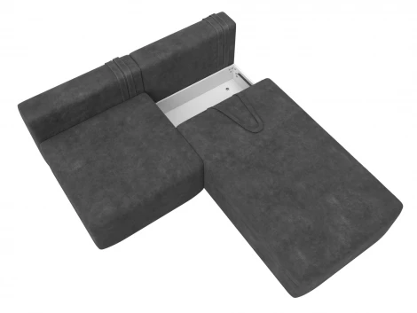 Диван угловой модульный Лига-060 НПБ угол универсальный (ЛДСП,Брус,Фанера/Пластик/Велюр/Темно-серый) Лига Диванов 129508