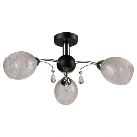 Потолочная люстра IDLamp Agnes 843/3PF-Blackchrome