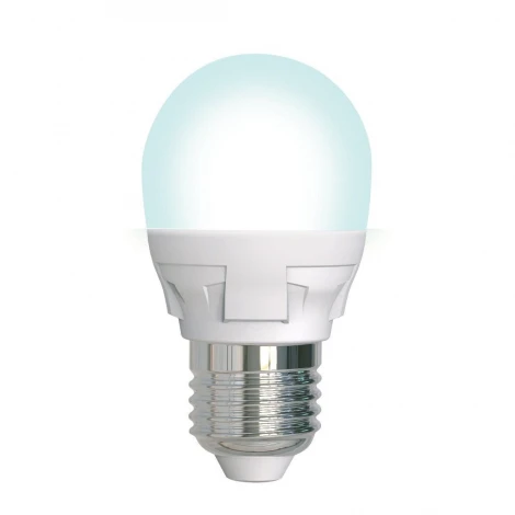 Лампочка светодиодная шар белая E27 7W 4000K Uniel LED-G45 7W/4000K/E27/FR/DIM PLP01WH