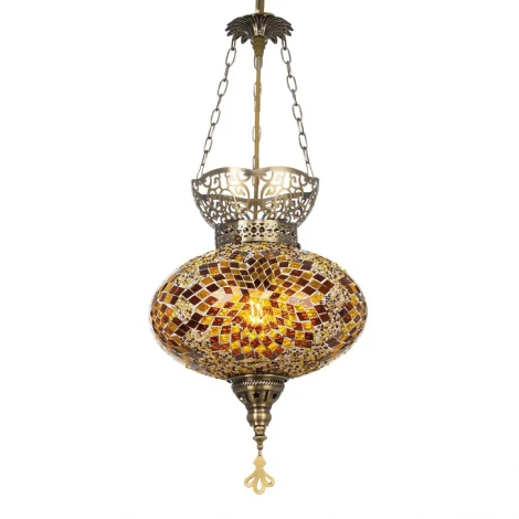 Подвесной светильник с подвесками Citilux Каир CL419125 Мозаика янтарь