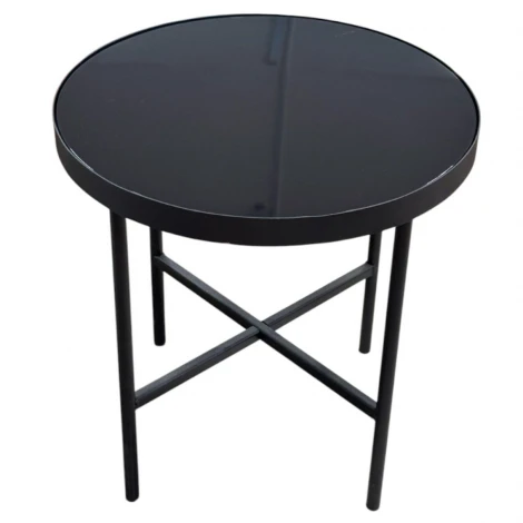 Стол журнальный МеталлАрт М011 МАЛЫЙ стемалит черный/черный Mebelik 009488