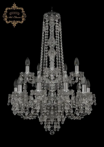 Подвесная люстра Art Classic 11.24 11.24.10+5.200.2d.h-87.Cr.V0300 (220V, хрусталь, на цепи, подсвечник, свеча)