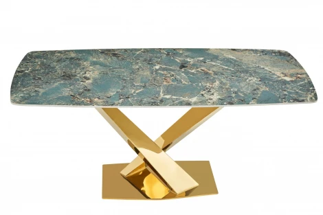 Стол обеденный IST-CASA Интерно DT-2883.2, 180х90х75 см, малахитовый мрамор