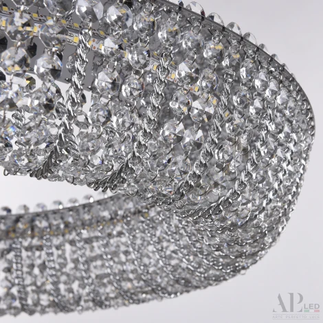 Подвесная люстра светодиодная APL LED Sicilia SH502.0.60.M.Ni.4000 (220V, хрусталь, на тросе, круглые)
