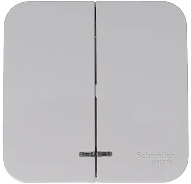 Выключатель накладной двухклавишный с подсветкой (белый) Systeme Electric Blanca BLNVA105111