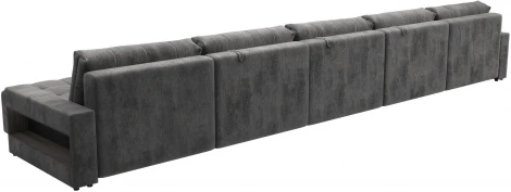 Диван п-образный с полками Лига-053 НПБ МегаЛонг Лига Диванов (Велюр) арт.129017