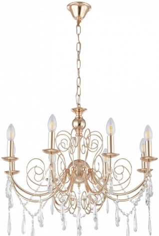Подвесная люстра Arte Milano AM345620 345620/8 FGD (220V, подвески, на цепи, подсвечник, свеча)