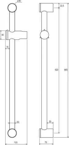 Душевая штанга Ravak 972.00 60 см