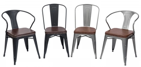 Стул Stool Group TOLIX ARMS SOFT с подлокотниками серебристый УТ000001287