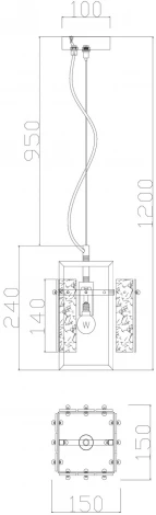 Подвесной светильник Freya Basilica FR5166PL-01BS (220V, на тросе, куб)