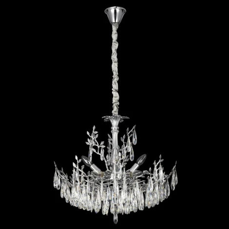 Подвесная люстра Citilux Ritz CL310081 (220V, хрусталь, подвески, на цепи, листья, ветки)