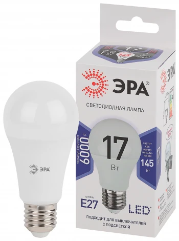 Лампочка светодиодная E27 17W ЭРА LED A60-17W-860-E27
