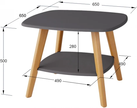 Стол журнальный Хадсон графит/дуб светлый от фабрики Mebelik