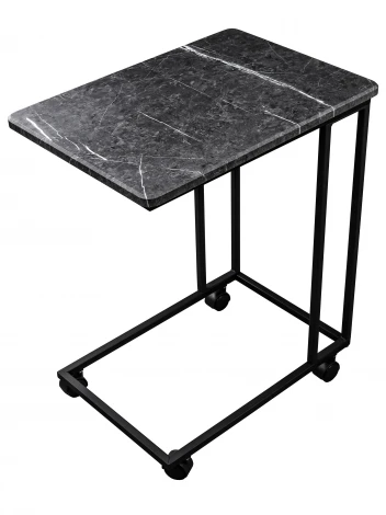 Стол приставной МеталлАрт М007 черный мрамор/черный Mebelik 009783