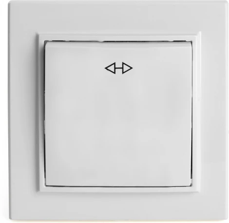 Переключатель одноклавишный перекрестный (белый) Stekker Эрна 39925