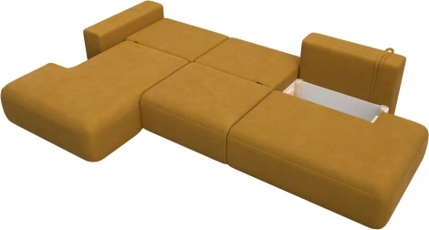Диван угловой Лига-036 НПБ Модерн Лонг левый угол Лига Диванов (Велюр) арт.127744L