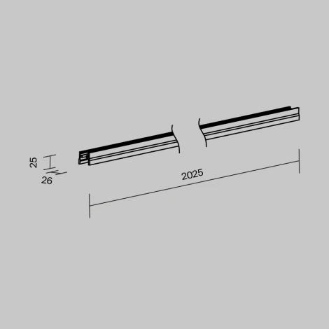 Профиль 2м накладной черный Maytoni Elasity IP O-TR001-P-B2M