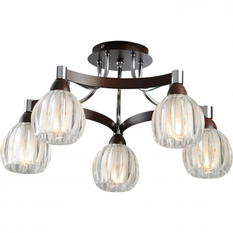 Потолочная люстра N-Light 418 418-05-13WBB chrome + wengue