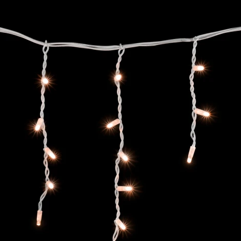 Гирлянда Бахрома 3,1 x 0,5 м Экстра Тепло-Белая 220В, 120 LED, Провод Белый Каучук, IP65