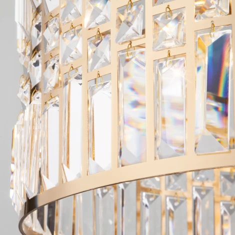 Подвесная люстра Eurosvet Lory 10116/5 золото/прозрачный хрусталь Strotskis