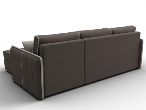 Диван угловой Лига-078 угол универсальный (ДСП/Пластик/Рогожка/Коричневый,Бежевый) Лига Диванов 130980