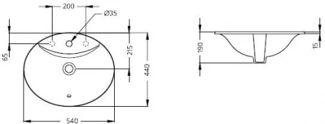 Раковина Ideal Standard Oceane W306301 встраиваемая