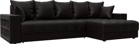 Диван угловой с декором и полкой Лига-050 НПБ Лига Диванов (Экокожа) арт.128603