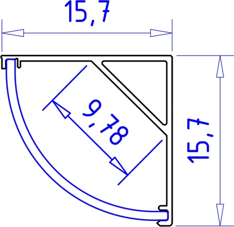 Алюминиевый профиль угловой круглый для светодиодной ленты до 9,78мм Ambrella Illumination GP2100BK