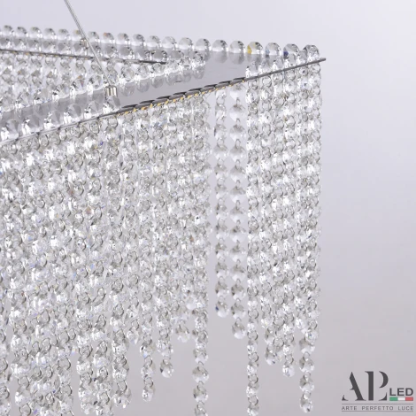 Подвесная люстра светодиодная APL LED Sicilia SH04.86.B.Ni.4000 (220V, хрусталь, на тросе)