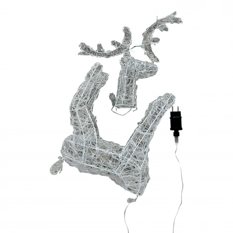 Фигура светодиодная каркасная «Олень-2», 36х60см, 80 светодиодов. белый свет, провод прозрачный Uniel ULD-M3660-080/STA WHITE IP44 DEER-2