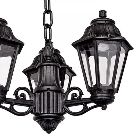 Люстра подвесная уличная Fumagalli Sichem Anna, 3 плафона, черный с прозрачным