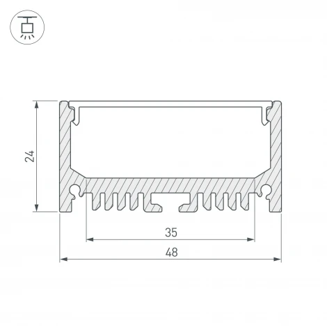 Профиль ARH-LINE-2448-2000 ANOD (Алюминий) 018684 Arlight