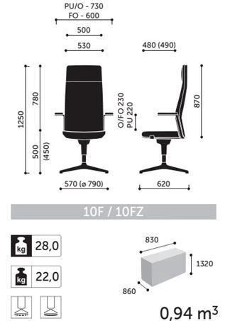 Кресло для посетителей MyTurn 10F Profim Натуральная кожа S-10