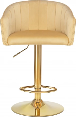 Стул барный DOBRIN DARCY GOLD (песочный велюр (1922-3)) 5025_GoldBase-LM GOLD, цвет сиденья песочный (1922-3), основания золото
