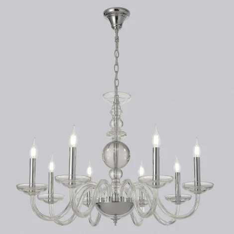 Подвесная люстра Crystal Lux ARABESQUE SP8 CHROME (220V, на цепи, подсвечник, свеча)