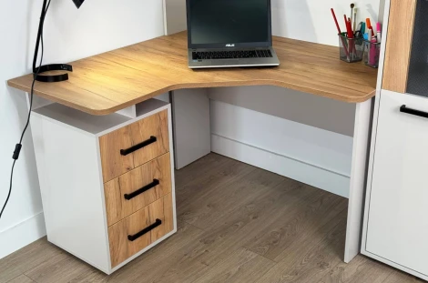 Лайт-2 Стол компьютерный 1200 угловой Mebelson (ЛДСП/Дуб крафт золотой,Бежевый) арт.SKL2.2N02.3369