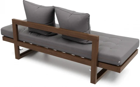 Кушетка Arsko Амбер орех серый велюр