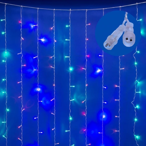 Занавес светодиодный с эффектом мерцания. 3х2м. Соединяемый. 240 светодиодов. Разноцветный свет. ULD-C3020-240/TTK MULTI IP44