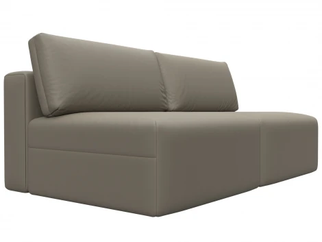 Диван прямой модульный Лига-060 НПБ (ЛДСП,Брус,Фанера/Пластик/Экокожа/Бежевый) Лига Диванов 130048