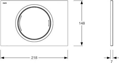 Кнопка смыва Mepa Zero 421855 черное стекло