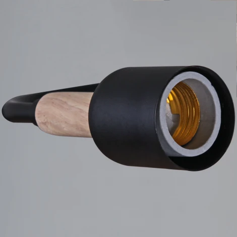 Потолочная люстра на штанге Reluce 10070-0.3-08 BK+WOOD