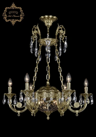 Подвесная люстра с хрустальными подвесками Art Classic 31.44 31.44.6.KR175SP.250IT.G.Sp.Clear.1E