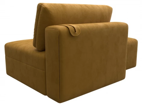 Модули диван и пуф Лига-060 НПБ (ЛДСП,Брус,Фанера,Велюр/Желтый) Лига Диванов 129602