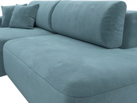 Диван угловой Лига-036 НПБ Модерн левый угол (Бирюзовый/Велюр) Лига Диванов арт.121408L