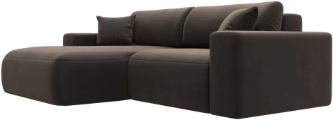 Диван угловой Лига-036 НПБ Классик левый угол (Коричневый/Велюр) Лига Диванов арт.121377L