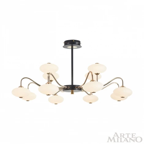 Потолочная люстра на штанге Arte Milano 273908/12 BK/GD (LED, 220V, шарики)