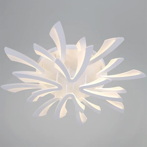 Потолочная люстра светодиодная на штанге с пультом с регулировкой цветовой температуры, яркости и с ночным режимом Reluce 59090-0.3-8+4 WH